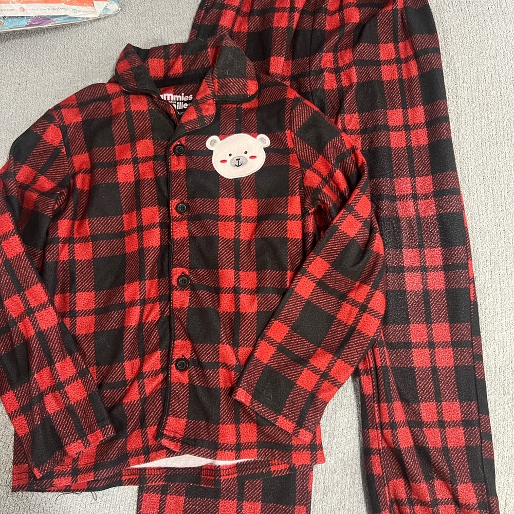 Jammies for Families sz 8 Kids plaid 2-pc set
